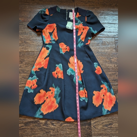 NWT Anthropologie McGinn Watercolor Poppy Mid Length Dress - Picture 6 of 7